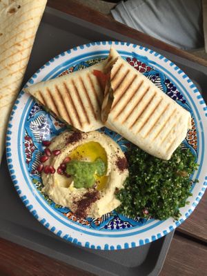 z'aatar cheese wrap at Bistro Habibi in Prague