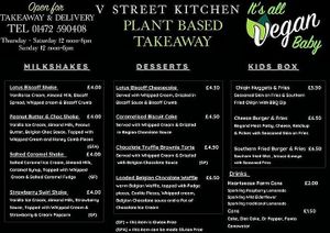 Menu 1-2 at V Street Kitchen in Cleethorpes