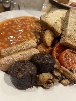 Vegan full English breakfast   at James' Cafe Bistro in Leicester