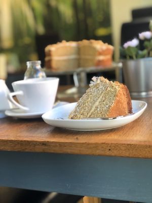 Homemade coffee & walnut cake at The Green Kitchen in Northwich