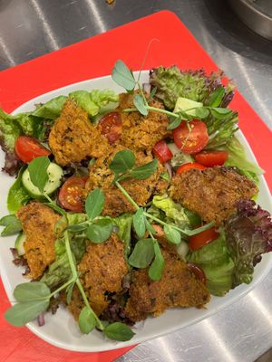 Homemade falafel super salad  at The Green Kitchen in Northwich