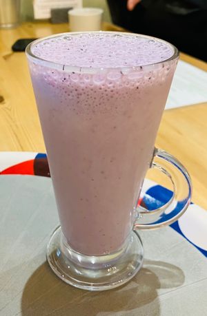 Homemade real fruit (strawberries) milkshake at The Green Kitchen in Northwich