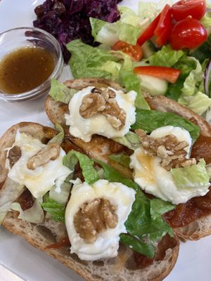 Goats cheese, honey & walnuts  at The Green Kitchen in Northwich