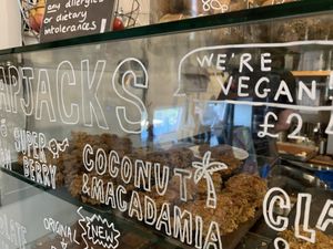 Vegan flapjacks  at The Staiths Cafe in Gateshead