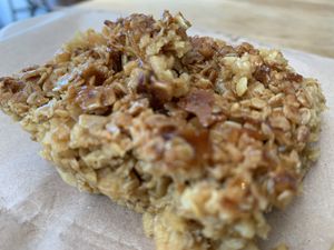 Macadamia & coconut flapjack  at The Staiths Cafe in Gateshead