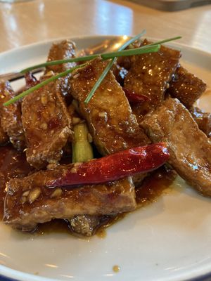 General Tso’s (made with tofu instead of chicken)  at La La Noodle in Las Vegas