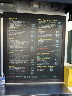 Rest of menu  at Rasta Taco in Laguna Beach