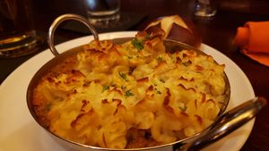 Vegan shepherd's pie ($28). Tastyand unusual. The most sophisticated vegan dish in the Galena area as of 2025. at Frank O'Dowd's Irish Pub & Grill in Galena