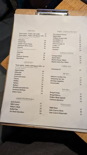 Menu page 4 at Pierwszy Stopien in Krakow