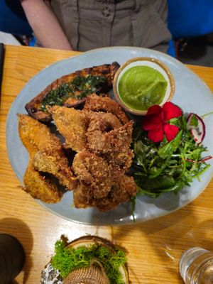 Fried mushrooms at Pierwszy Stopien in Krakow
