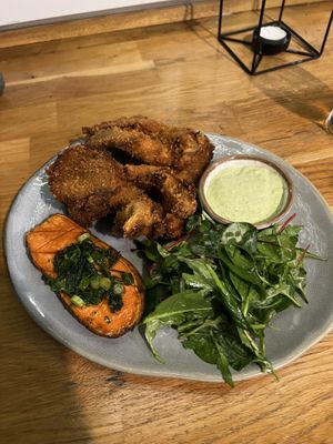 Oister mushrooms & sweet potato  at Pierwszy Stopien in Krakow