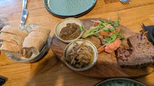 Starter pate & pickles at Pierwszy Stopien in Krakow