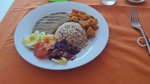 Good value menu of the day for 15,000 at Govinda's in Santa Marta