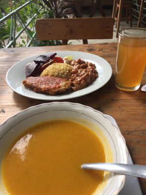 Set lunch at Govinda’s - yum! at Govinda's in Santa Marta