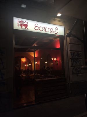 Front of the restaurant at Serendib in Milan