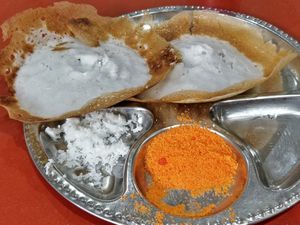 Appam with brown sugar and coconut at King Thosai in West Singapore