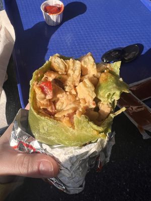 This is an eggier bite - the last one I had was almost all soyriso   at Disneyland - Galactic Grill in Anaheim