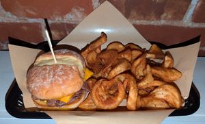 Biff and fries at Gnarlys - Swan Dive in Portland