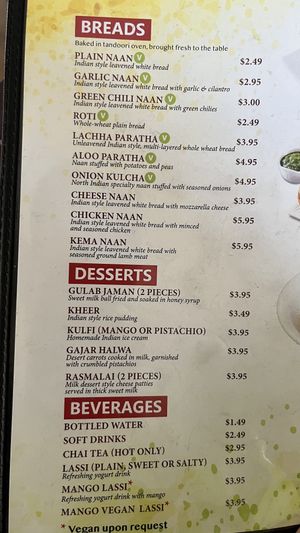 Breads and Beverage  at India Restaurant La Habra in La Habra