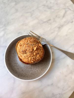 Vegan banana walnut muffin  at Amano Café in New York City