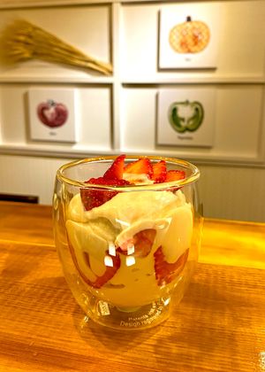 Vegan Coconut Gelato with Seasonal Fruit. at Kappo Sora in Osaka