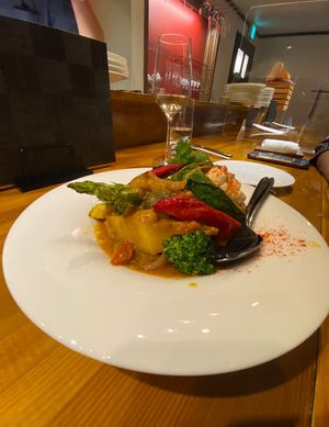 A highly refined curry stew with house-made soy ricotta  at Kappo Sora in Osaka