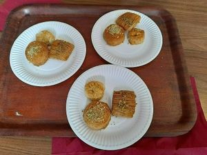 Three different types of baklava for dessert at Silk Road Cafe in Dublin