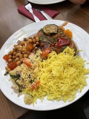 Vegan mousaka, rice and salads - Silk Road Cafe, Dublin  at Silk Road Cafe in Dublin
