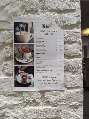 Options for plant-based milks are .85 euro extra! at Silk Road Cafe in Dublin