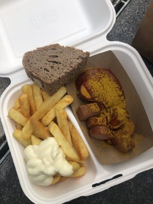 Vegan menu with (of course) vegan mayo (extra cost)  at My Currywurst in Stuttgart