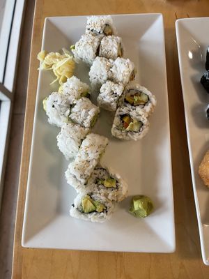 Avocado roll, mix veggie roll   at Sushi Zona in Tucson