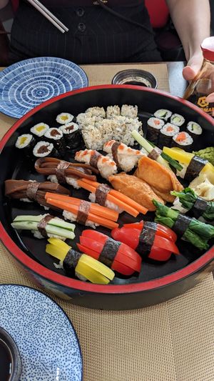 Vegan sushi plate for two at BOK Restaurant in Vienna