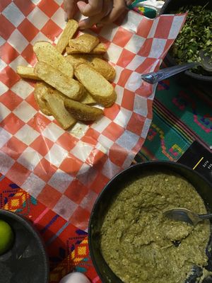 Papas y salsas #Veganuary at 100% Vegana Taqueria in Puerto Vallarta