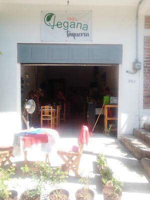 Garage space. So cool:) at 100% Vegana Taqueria in Puerto Vallarta