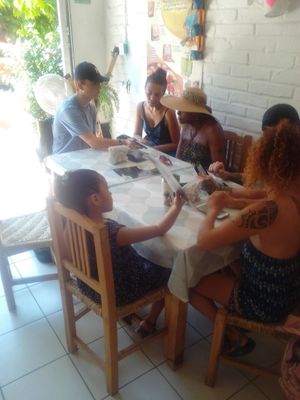 In the shade at 100% Vegana Taqueria in Puerto Vallarta