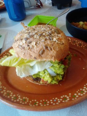 Oozing avocado at 100% Vegana Taqueria in Puerto Vallarta