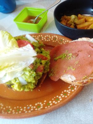 Has to be a whole avocado up in there:) at 100% Vegana Taqueria in Puerto Vallarta
