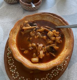 Pozole  at 100% Vegana Taqueria in Puerto Vallarta