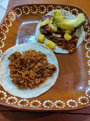 Asada y all pastor at 100% Vegana Taqueria in Puerto Vallarta
