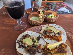 Incredible tacos wow. They deserve the 5 star ratings. at 100% Vegana Taqueria in Puerto Vallarta