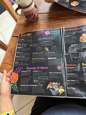 Menu inside   at 100% Vegana Taqueria in Puerto Vallarta