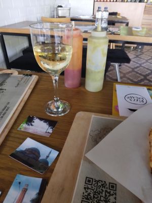 Glass of White wine at Pizza Locale in Antalya