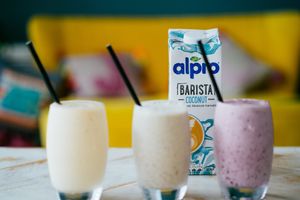 Tropical, peanut butter & berry smoothies at Shiva Cafe in Newquay