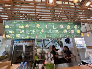 Menu and stand at ANNIE Sweetery & Eatery in Koh Samui