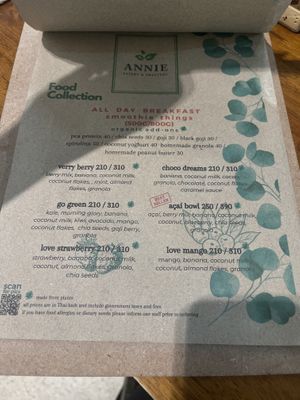 Menu  at ANNIE Sweetery & Eatery in Koh Samui