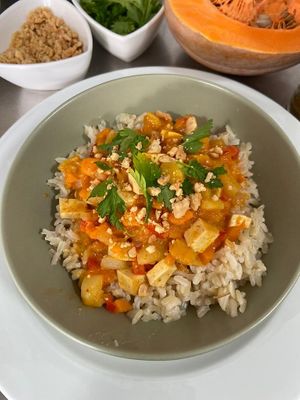 Tofu and vegetable curry at Terralab in La Cabrera