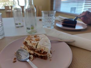 Vegan carrot cake at Terralab in La Cabrera