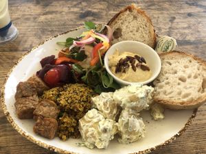 Salad bowl with tempeh   at The Lyme Bay Cafe and Bar in Lyme Regis