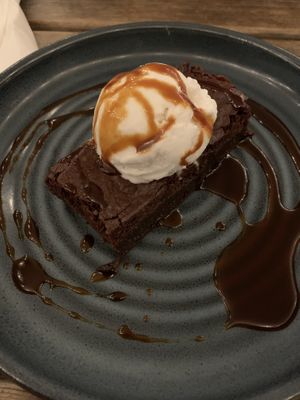 Vegan brownie    at The Lyme Bay Cafe and Bar in Lyme Regis