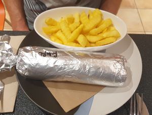 Falafel and small chips at Cafe Istanbul in Bendigo
